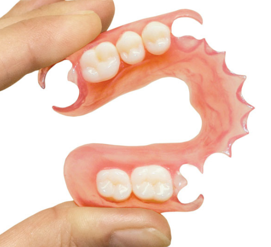 Flexible metal-free partial denture
